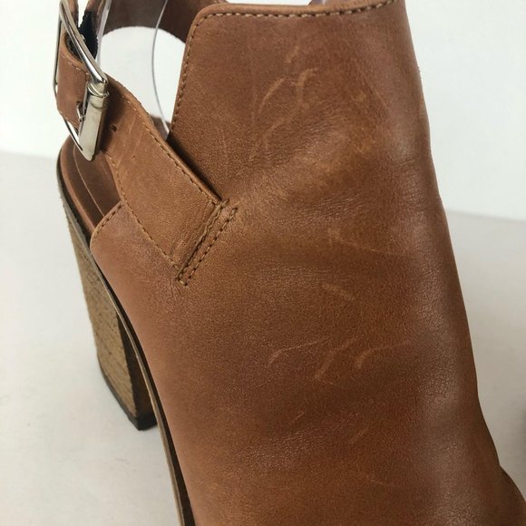 Steve Madden Talento Tan Leather Block Heels Sz 6 - Picture 6 of 12